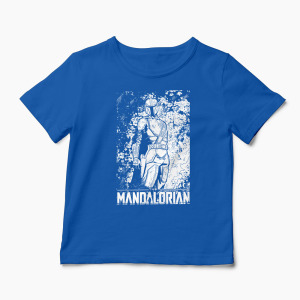 Tricou Mandalorian - Star Wars - Copii-Albastru Regal